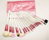 Kit de 20 Pinceis - Branco e Rosa