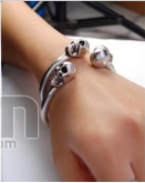 Pulseira Skull duas cabeças