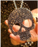 Colar Longo Skull Glam
